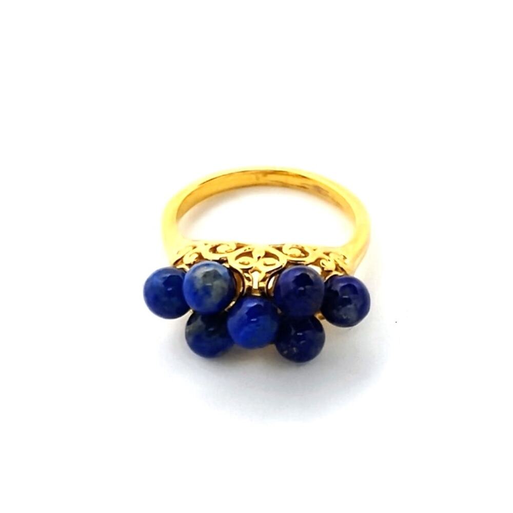 Afghan Lapis Copper Ring Size 7